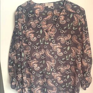 LOFT Paisley Floral Blouse